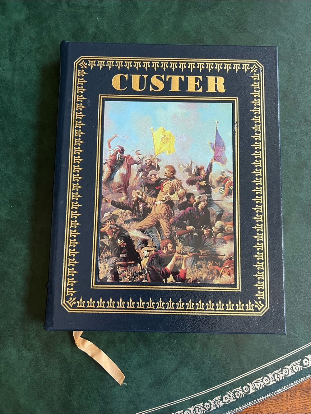 NWOT Hardcover Signed Leather Book Custer by Larry McMurtry,